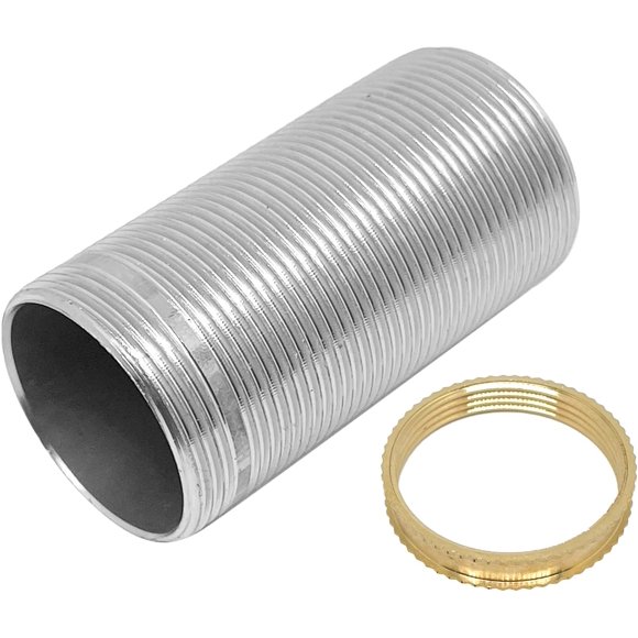 PinesC 1Pcs Faucet Mount Extension Shank,Bathroom Installation Extension Threaded Pipe,for a single hole faucet with a diameter of 32mm-with 1pcs M32 Basin Faucet Fittings(Length 60mm/2.