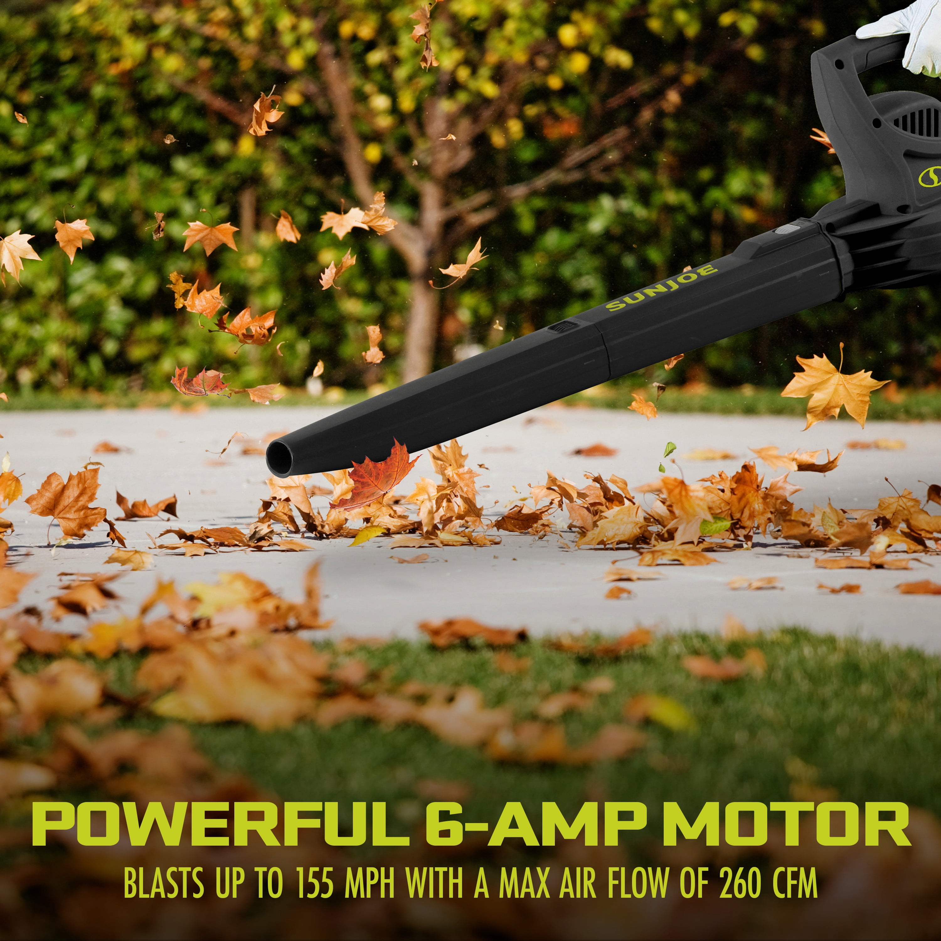 Sun Joe 6-Amp 155 mph Corded Handheld Leaf Blower, Light-Duty Lawn Tool, Blue (Open Box)