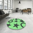 thumbnail image 4 of Ahgly Company Machine Washable Indoor Square Transitional Green Area Rugs, 6' Square, 4 of 7
