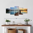 thumbnail image 2 of Elephant Stock Lake Michigan Wall Art - Horizontal Multi Panel Canvas - Living Room Wall Decor - Nature Multi Panel - Brown And Blue Decor - 29" x 12", 2 of 4