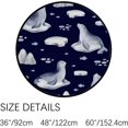 thumbnail image 3 of GZHJMY Kids Round Nursery Area Rug 3 ft Cute North Pole Animals Washable Non-Slip Small Round Area Rug Throw Soft Cute Nursery Rug Non-Shed Lightweight Bathroom Rug for Dorm Kids Room Carpet Runner, 3 of 6