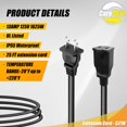 thumbnail image 2 of Cable de extensión Caredear Heavy Duty, 2 puntas, 25 pies, para exteriores, 2 of 8