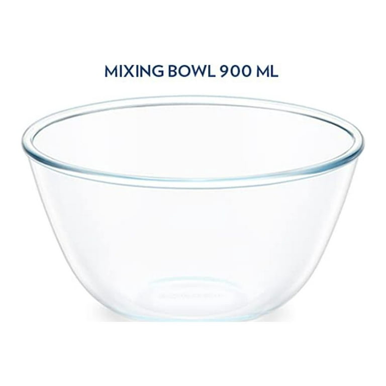 NUTRIUPS Glass Mixing Bowls Borosilicate Glass Salad Bowl Clear Glass Bowls  for Kitchen, Set of 2 (1.6 Quart)