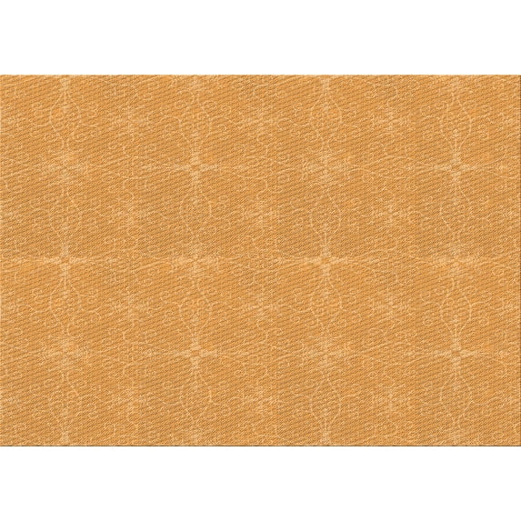 Ahgly Company Indoor Rectangle Patterned Neon Orange Area Rugs, 7' x 10'