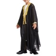 thumbnail image 2 of Mercatoo Boys Muslim Robe Thobe Arab Long Sleeve Button Tassel Kaftan 𝐈slamic Prayer Clothes with Pocket Kids Casual Robe, 2 of 9