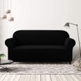thumbnail image 6 of CHUN YI 1-Piece Checks Stretch Sofa Cover Slipcover Couch Cover, Sofa, Black, 6 of 6