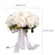 thumbnail image 5 of Guardurnaity Ramo de satén de boda con cinta de perlas Decoración nupcial Dama de honor artificial con flores para propuesta Fiesta de celebración Ropa, zapatos y accesorios Miscelánea Guardurnaity HA3349-00B, 5 of 6