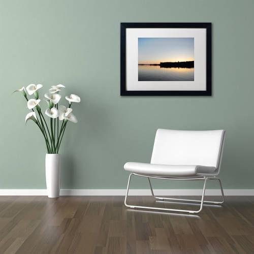 Trademark Fine Art 'Moosehead Lake Sunset' Canvas Art by Nicole Dietz, White Matte, Black Frame