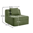 thumbnail image 2 of Newest Boneless Armless Sofa, Green Corduroy Cloud Couch with Pillow, No Assembly Needed, Plush, 2 of 9