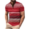 thumbnail image 2 of Njoeus White T Shirts For Men Mens Shirts Short Sleeve Mens Henley Shirts Fashion Striped Print Hawaiian Shirts Big & Tall Short Sleeve T-Shirts For Men Summer Casual Shirt S-5Xl Athletic Tee Shirt Fo, 2 of 5
