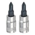 thumbnail image 1 of Uxcell 2Pcs Enchufe de Bit Phillips 1/4" Drive PH1 S2 Acero Cruzado Puntas de Destornillador Brocas Adaptador de Enchufe de Acero CR-V para Reparación de Tuercas y Pernos de Eje de Auto en Casa, 1 of 7