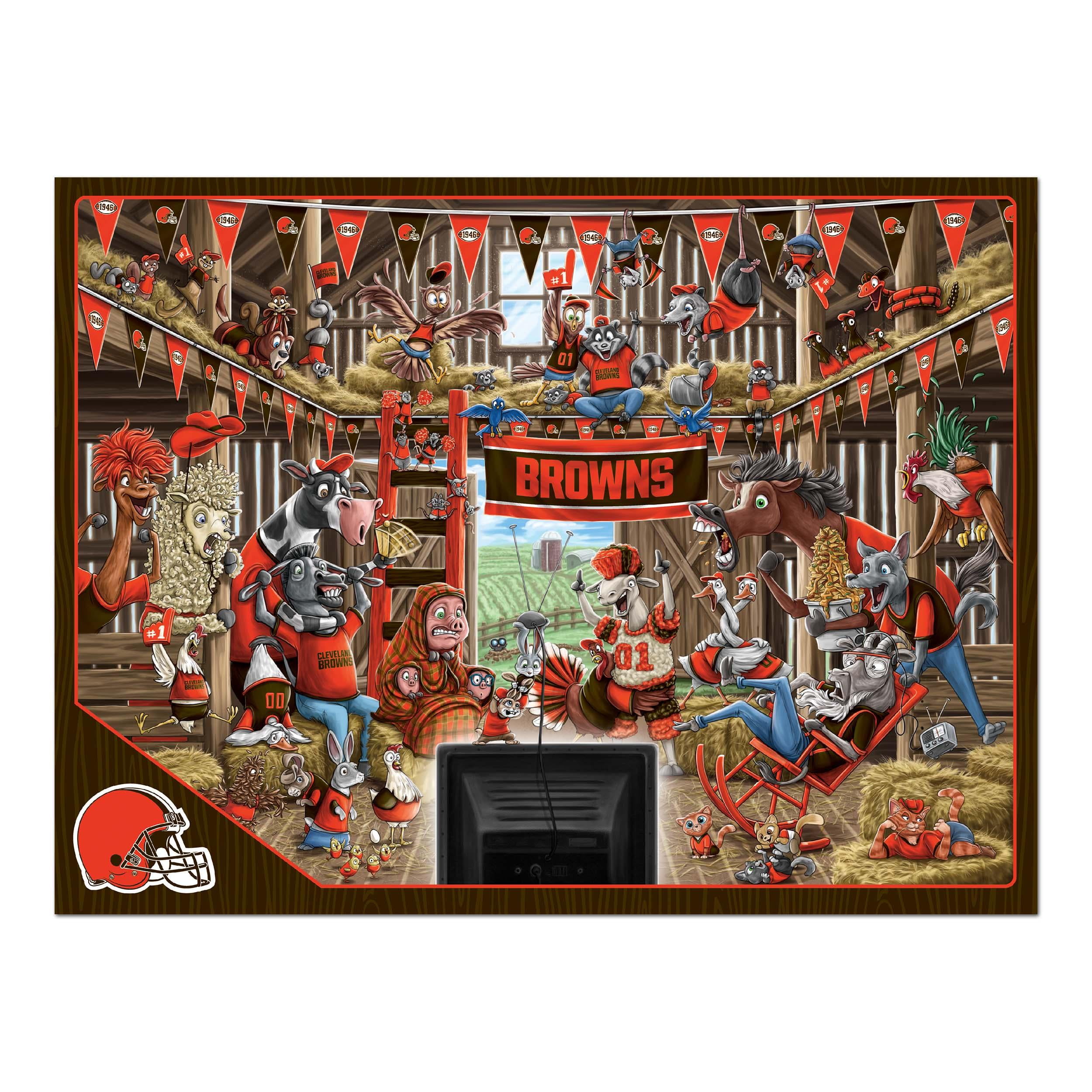 YouTheFan NFL Cleveland Browns Barnyard Fans Puzzle - 500 Piece
