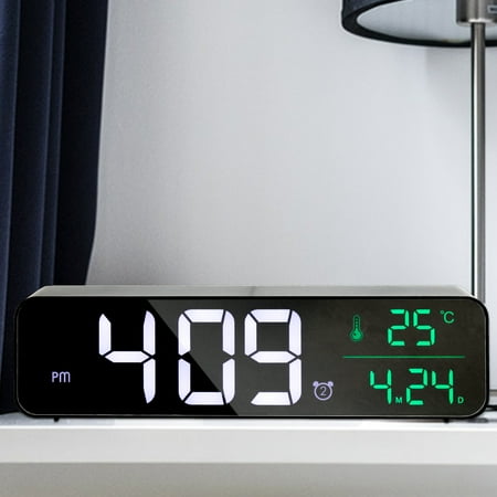 Threns Digital Alarm Clock Large LED Display Alarm Clock 5 Level Dimmable Digital Display Alarm