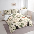 thumbnail image 3 of Homewish Teens Boys Girls Kawaii Cats Bedding Comforter Set 7 Pieces,Chic Floral Flowers Full Bedding Set Lightweight,Botanical Mushroom Fitted Sheet Flat Sheet,Ultra Soft Home Decor,Reversible, 3 of 8