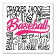 thumbnail image 1 of DistinctInk Custom Bumper Sticker - 3" x 3" Decorative Decal - White Background - Baseball Word Art - Black & Pink, 1 of 2