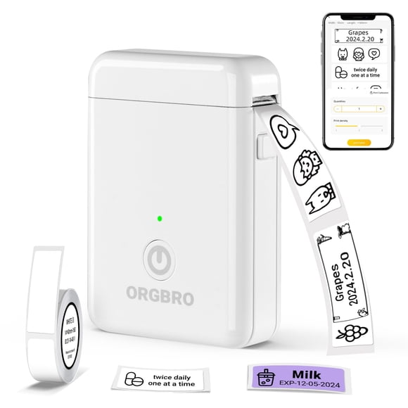 Label Maker ORGBRO X1 portátil Bluetooth con cinta blanca