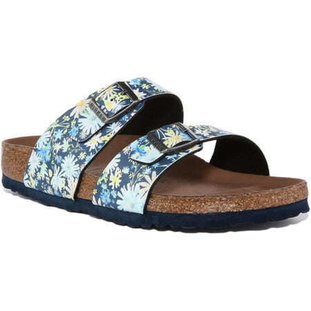 

Birkenstock Sydney BS Women s Floral Print Vegan Birko Flor Sandal In Navy Size 7/7.5