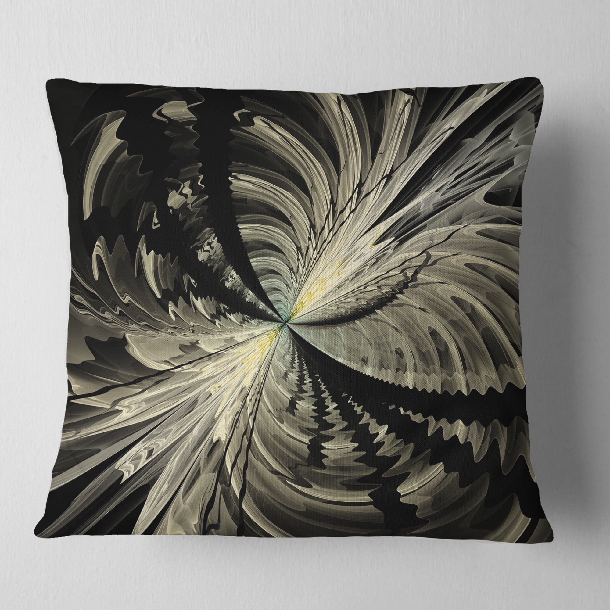 Designart 18" x 18" Contemporary, Modern Black Polyester Throw Pillow
