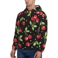thumbnail image 3 of Rateoe Sweet Red Cherry Pattern Mens Hoodie, Pullover Hooded Sweatshirt, Kangaroo Pocket Hoodie Ideal for Daily Wear, Travel and Home-XX-Large, 3 of 7