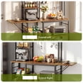 thumbnail image 3 of Keenstone Kitchen Bakers Rack Desktop Extension with 3 Power Outlets, Microwave Oven Stand with 14 S-shaped Hooks ,Coffee Bar Table 10 Tiers with Wire Basket,Rustic Brown, 3 of 11
