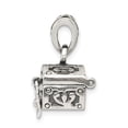 thumbnail image 2 of 925 Sterling Silver Polished Oxidized Antiqued Chest Pendant Necklace 24x10mm Wide Pendant for Women, 2 of 5