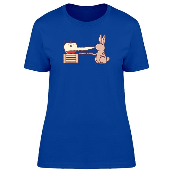 Funny Rabbit Eating An Apple Tee Women's -Image by Shutterstock