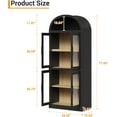 thumbnail image 2 of Senfot 72" Tall Arched Bookshelf Cabinet, Freestanding Storage Organizer,Modern Farmhouse Wood Bookcase with 4 Doors & Open Shelf, for Living Room or Bedroom, Black, 2 of 7