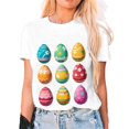 thumbnail image 4 of Outfmvch Chemises de Pâques pour Femmes, Chandails en Molleton à Col Rond pour Femmes, Chemises à Manches Courtes pour Femmes, Hauts de Sortie pour Femmes, T-Shirt à Manches Courtes Col Rond Carnaval, T-Shirts Graphiques pour Femmes Bleu Ciel 3 TG, 4 of 6