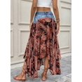thumbnail image 2 of Womens Medium Wash Denim Patchwork Midi Skirt With Paisley Print, 2 of 7