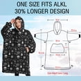 thumbnail image 4 of Oversized Wearable Blanket Hoodie,Black White Gothic Skull Hand Eye Pattern Sherpa Blanket Hoodie with Super Pockets,Super Warm Fuzzy Pullover for Women & Men, 4 of 6