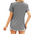 thumbnail image 4 of Wycnly Shirts for Women Soft Breathable Pleated Swing Hem Pullover Tunic Tops Summer Casual Square Neck Short Sleeve Solid Ladies Blouses Gray XL, 4 of 7