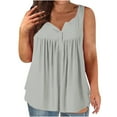 thumbnail image 2 of Pincandy Womens-Plus-Size-Tank-Tops Summer Sleeveless Henley Shirts Buttons Up Tunics Flowy Pleated Blouses, 2 of 5