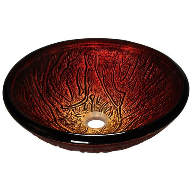 Polaris 618 Red Lava Glass Vessel Bathroom Sink