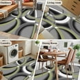 thumbnail image 5 of Rectangle Area Rugs 2.7 x 5 Ft, Sage Green Geometric Non-Slip Residential Carpet, Grey Retro Abstract Striped Art Indoor Crawling Mats Runner Rugs for Living Room/Dining Room/Bedroom, 5 of 8