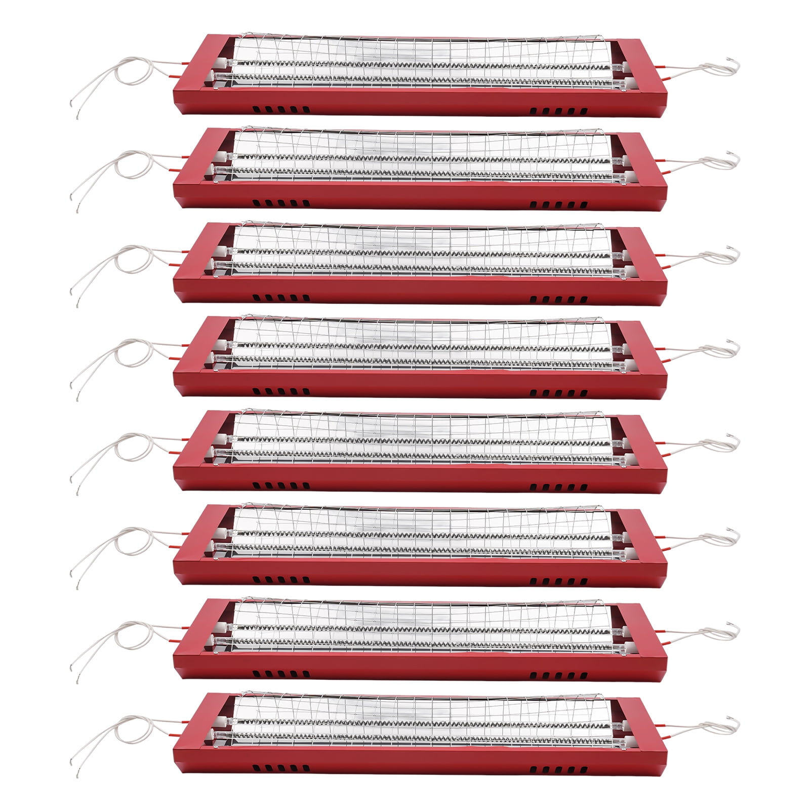 Infrared Paint Lamps (8 Pcs), 2 Halogen Lamps Each (Included), Modern Style. Rectangular Shape, 2000W Each Lamp Power, Ideal For Automotive Paint Booths & Furniture Baking Paint