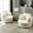 Ivory, variant on KINFFICT 2 Pieces Chenille Swivel Barrel Chair, Oversized Accent Chair, Comfy Armchair with Pillows, Modern Leisure Sofa Chair for Living Room, Bedroom, Yellow