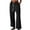Black, variant on WIZUTIZ Summer Pants for Women Thin Leisure Relaxed Fit Wide Leg Slacks Pants Elastic Spandex High Waist 7/8 Length Pants Solid Drawstring with Pockets Sweatpants for Lady Office Anniversary Brown