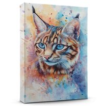 Bengal Cat Snow Lynx Canvas Wall Art Animal Decor, Bengal Cat Snow Lynx Canvas Prints Wild Animal Artwork for Living Room Bedroom Office 190HD32