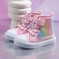 thumbnail image 2 of Fozruso Children's Fashion Spring And Autumn High Top Trend Sequin Princess Shoes Girls Buckle Casual Board Shoes Sizes 6 Toddler(Clear), 2 of 6