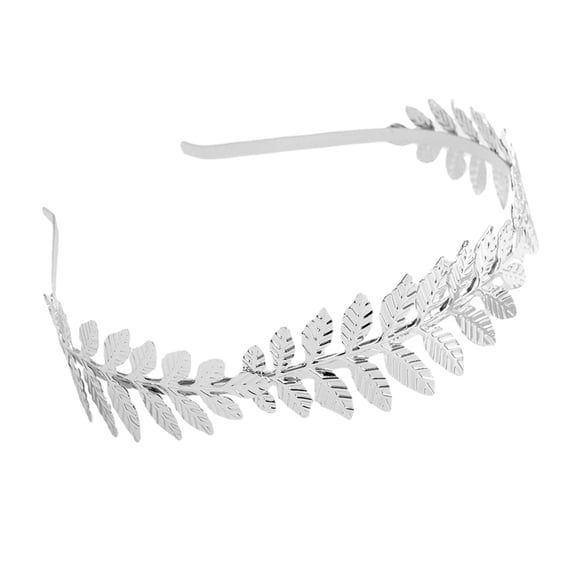 Minnieouse Hermosos regalos Diadema con rama de hoja para amigos y familiares Diadema con rama de hoja romana Bandas para la cabeza Accesorio para el cabello Plata