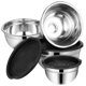 thumbnail image 2 of 4 Pcs Stainless Steel Mixing Bowls Set With Lids Metal Baking Bowls Stackable Bowls For Mixing Whisking Serving Salad Kitchen Prep, 2 of 3