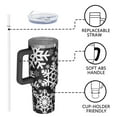 thumbnail image 4 of Black Christmas Snowflake Pattern Tumbler with Handle and Lid,40oz Double Wall Vacuum Insulated Tumbler,Cups Gift for Women and Men, 4 of 7