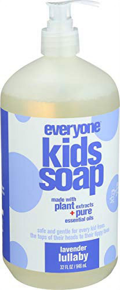everyone 3-in-1 soap for every kid safe, gentle and natural shampoo, body wash, and bubble bath, lavender lullaby