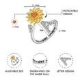 thumbnail image 5 of Rotating Sunflower Initial Letter Rings For Women Anti Anxiety Spinner You Are My Sunshine Stainless Steel Ring Birthday Jewelry, 5 of 5