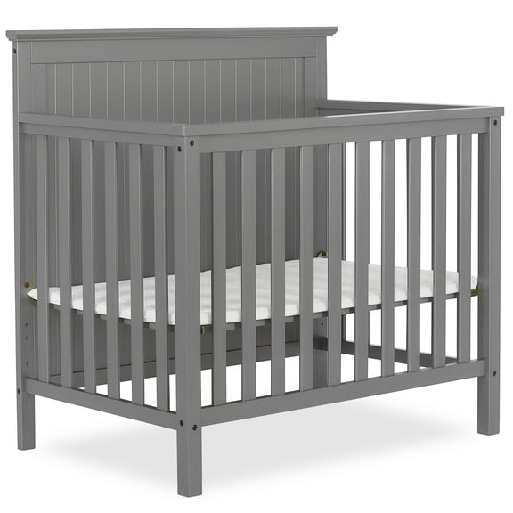 Dream On Me Ava 4-in-1 Convertible Mini Crib, Steel Grey