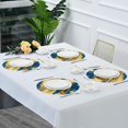 thumbnail image 4 of Set de 4 Sets de Table Ronds en Marbre Jaune Camouflage Anti-Rides Résistance à la Chaleur Tapis de Table Lavables, 4 of 6