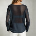thumbnail image 6 of Qingpeng Womens Crochet Hollow Out Tops Summer Long Sleeve Cover Ups Fashion Fall Casual Outfits Streetwear for Women, 6 of 9