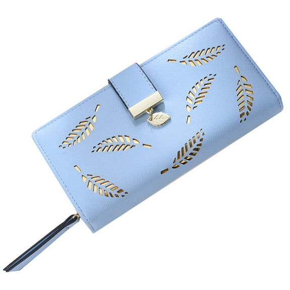 Raindrops 1Set Snap Wallet Multi Card Slots Bifold Cash Holding Sky Blue Pu Leather For Women Daily Use 11.4x3.7x1.4in