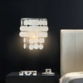 thumbnail image 4 of Modern Indoor Shells Wall Sconce Creative Silver Wall lamp Dimmable Round Wall Lighting Fixture for Bedroom,Living Room Girls Room 9.45" x 9.84", 4 of 16