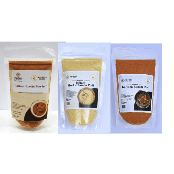 Shastha Foods Mylapore Kitchen Combo G - South Indian Instant Podi, 4 pack